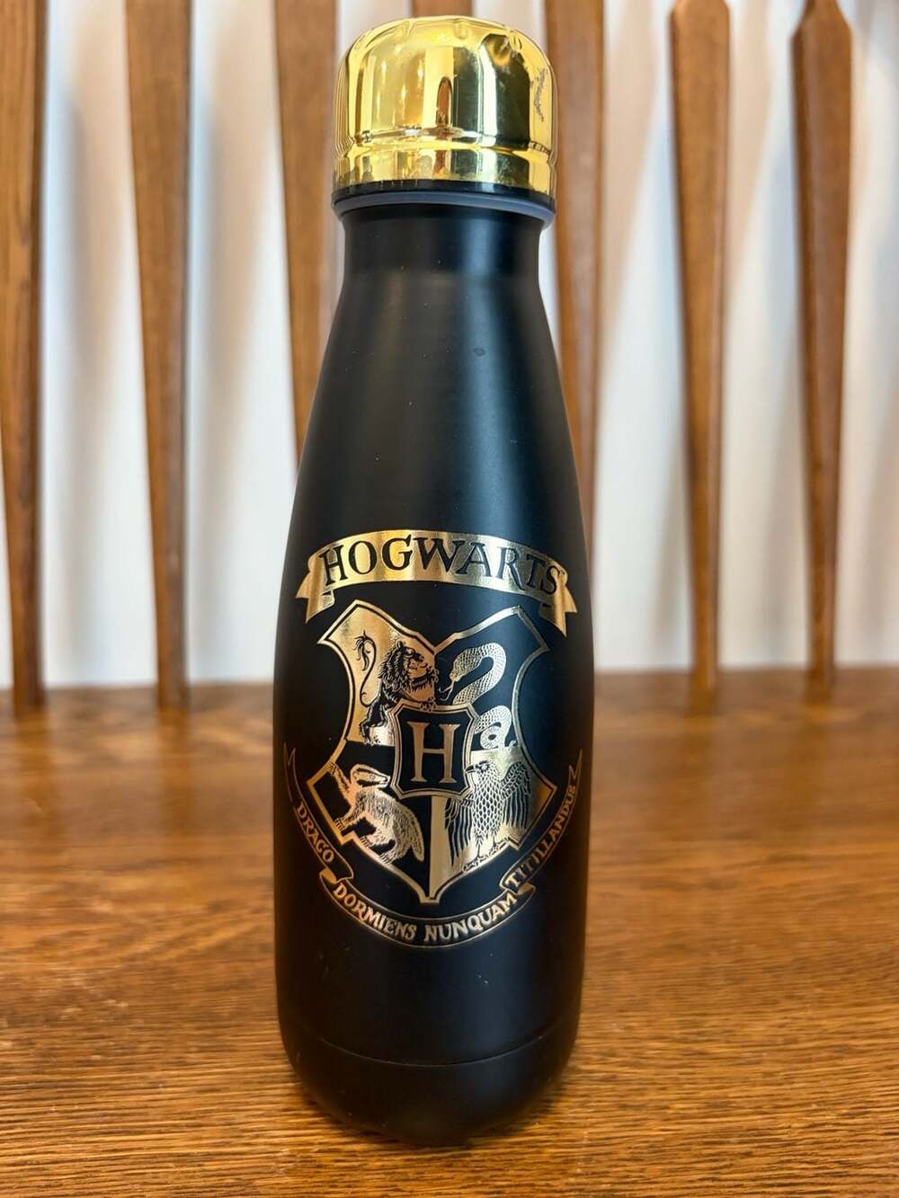 H&M Harry Potter Hogwarts Black And Gold Stainless Steel Water Bottle 500ml